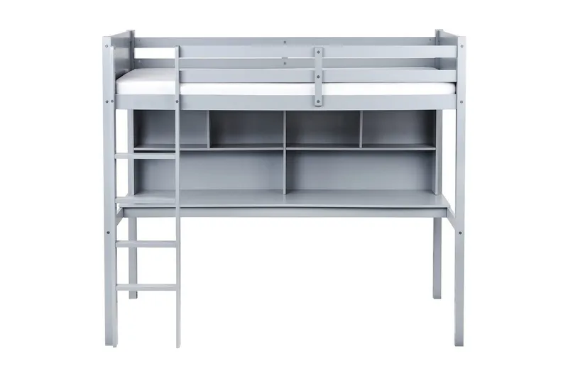 Högsäng med skrivbord Foucamont - Grå - Möbler - Sovrum - Sängar - Våningssängar & loftsängar