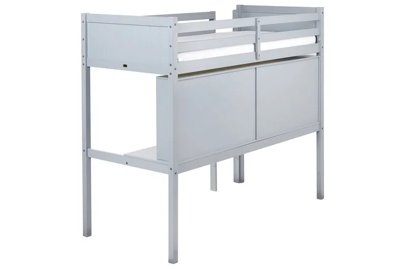 Högsäng med skrivbord Foucamont - Grå - Möbler - Sovrum - Sängar - Våningssängar & loftsängar