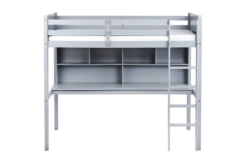 Högsäng med skrivbord Foucamont - Grå - Möbler - Sovrum - Sängar - Våningssängar & loftsängar