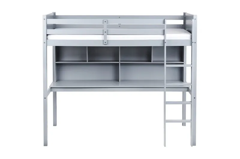 Högsäng med skrivbord Foucamont - Grå - Möbler - Sovrum - Sängar - Våningssängar & loftsängar