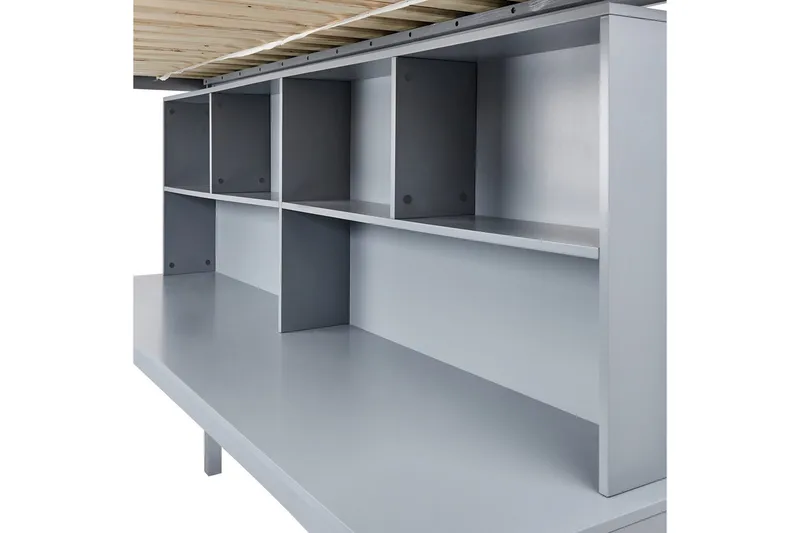 Högsäng med skrivbord Foucamont - Grå - Möbler - Sovrum - Sängar - Våningssängar & loftsängar