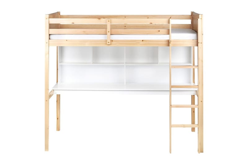 Högsäng med skrivbord Foucamont - Ljus trä, vit - Möbler - Sovrum - Sängar - Våningssängar & loftsängar