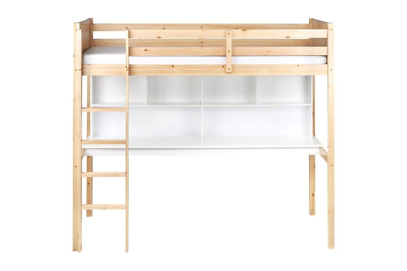 Högsäng med skrivbord Foucamont - Ljus trä, vit - Möbler - Sovrum - Sängar - Våningssängar & loftsängar