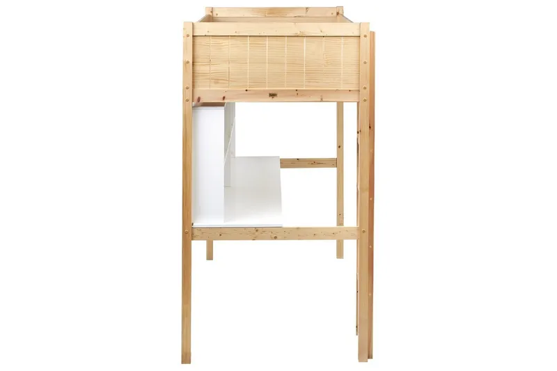 Högsäng med skrivbord Foucamont - Ljus trä, vit - Möbler - Sovrum - Sängar - Våningssängar & loftsängar