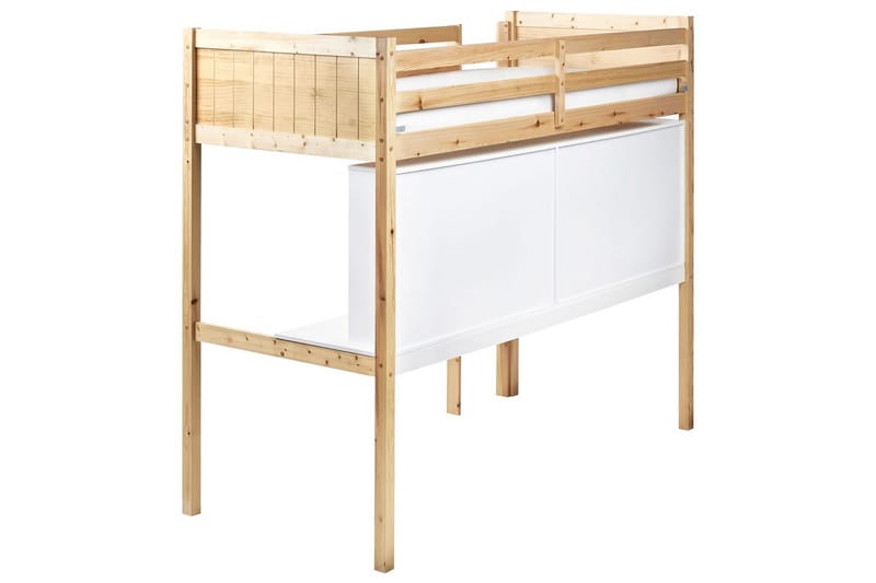 Högsäng med skrivbord Foucamont - Ljus trä, vit - Möbler - Sovrum - Sängar - Våningssängar & loftsängar