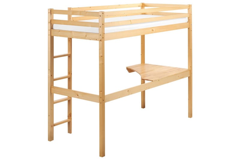 Högsäng med skrivbord Loury - Ljus trä - Möbler - Sovrum - Sängar - Våningssängar & loftsängar