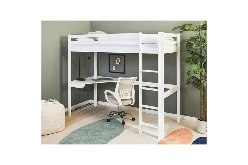 Högsäng med skrivbord Loury - Vit - Möbler - Sovrum - Sängar - Våningssängar & loftsängar