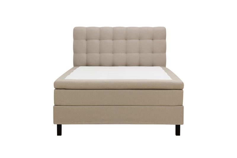HVILA Classic Komplett Sängpaket 140x200 cm Kontinentalsäng med rutad sänggavel, Beige