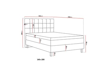 HVILA Classic Komplett Sängpaket 140x200 cm Kontinentalsäng med rutad sänggavel - Beige - Möbler - Sovrum - Sängar - Komplett Sängpaket