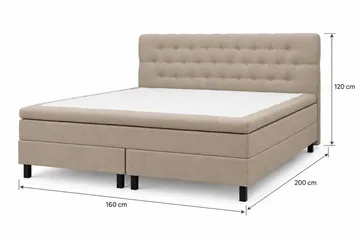 HVILA Classic Komplett Sängpaket 160x200 cm Kontinentalsäng med diamant sänggavel - Beige - Möbler - Sovrum - Sängar - Komplett Sängpaket