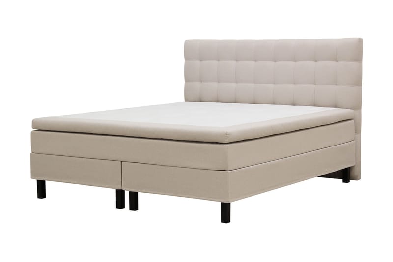 HVILA Classic Komplett Sängpaket 160x200 cm Kontinentalsäng med rutad sänggavel - Beige - Möbler - Sovrum - Sängar - Kontinentalsängar