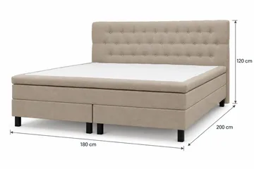HVILA Classic Komplett Sängpaket 180x200 cm Kontinentalsäng med diamant sänggavel - Beige - Möbler - Sovrum - Sängar - Komplett Sängpaket