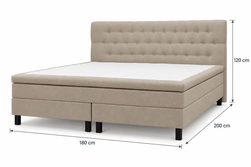 HVILA Classic Komplett Sängpaket 180x200 cm Kontinentalsäng med diamant sänggavel - Beige - Möbler - Sovrum - Sängar - Komplett Sängpaket