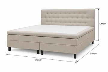 HVILA Classic Komplett Sängpaket 180x200 cm Kontinentalsäng med diamant sänggavel - Beige - Möbler - Sovrum - Sängar - Komplett Sängpaket