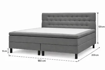 HVILA Classic Komplett Sängpaket 180x200 cm Kontinentalsäng med diamant sänggavel - Grå - Möbler - Sovrum - Sängar - Komplett Sängpaket
