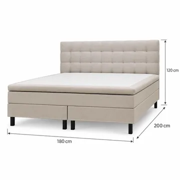 HVILA Classic Komplett Sängpaket 180x200 cm Kontinentalsäng med rutad sänggavel - Beige - Möbler - Sovrum - Sängar - Komplett Sängpaket