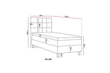 HVILA Classic Komplett Sängpaket 90x200 cm Kontinentalsäng med rutad sänggavel - Grön - Möbler - Sovrum - Sängar - Komplett Sängpaket
