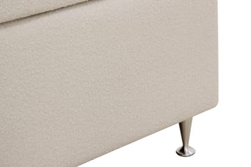 HVILA Lyx Komplett Sängpaket 160x200 cm Kontinentalsäng med knappad sänggavel i bouclé - Ivory / Bouclé - Möbler - Sovrum - Sängar - Komplett Sängpaket