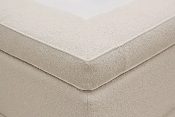 HVILA Lyx Komplett Sängpaket 160x200 cm Kontinentalsäng med knappad sänggavel i bouclé - Ivory / Bouclé - Möbler - Sovrum - Sängar - Komplett Sängpaket