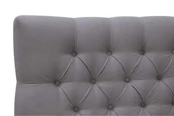 HVILA Lyx Komplett Sängpaket 160x200 cm Kontinentalsäng med knappad sänggavel i sammet - Grå / Sammet - Möbler - Sovrum - Sängar - Kontinentalsängar