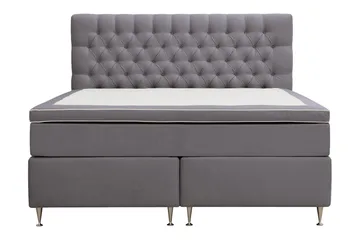 HVILA Lyx Komplett Sängpaket 160x200 cm Kontinentalsäng med knappad sänggavel i sammet