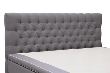 HVILA Lyx Komplett Sängpaket 160x200 cm Kontinentalsäng med knappad sänggavel i sammet - Grå / Sammet - Möbler - Sovrum - Sängar - Kontinentalsängar