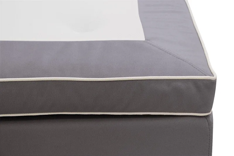 HVILA Lyx Komplett Sängpaket 160x200 cm Kontinentalsäng med knappad sänggavel i sammet - Grå / Sammet - Möbler - Sovrum - Sängar - Kontinentalsängar