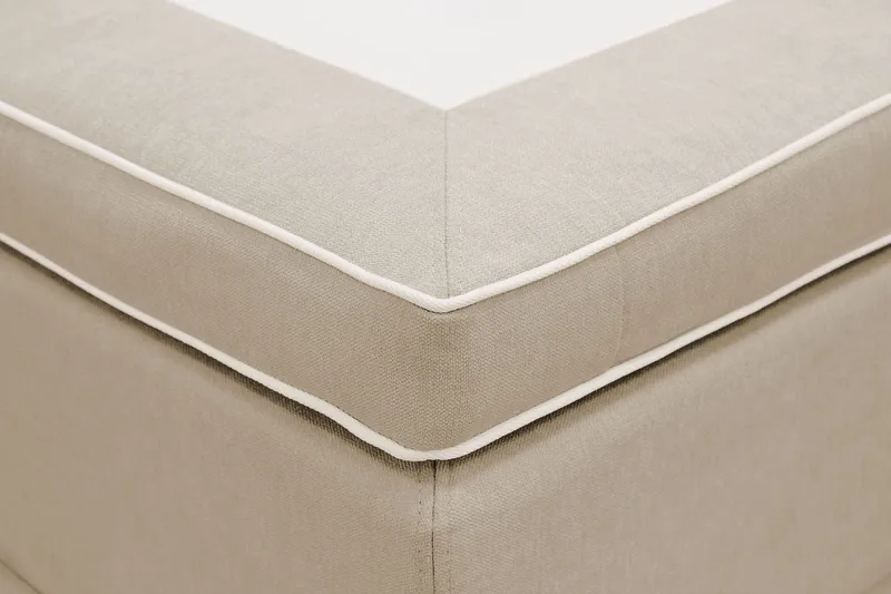 HVILA Lyx Komplett Sängpaket 180x200 cm Kontinentalsäng med knappad sänggavel - Beige - Möbler - Sovrum - Sängar - Kontinentalsängar