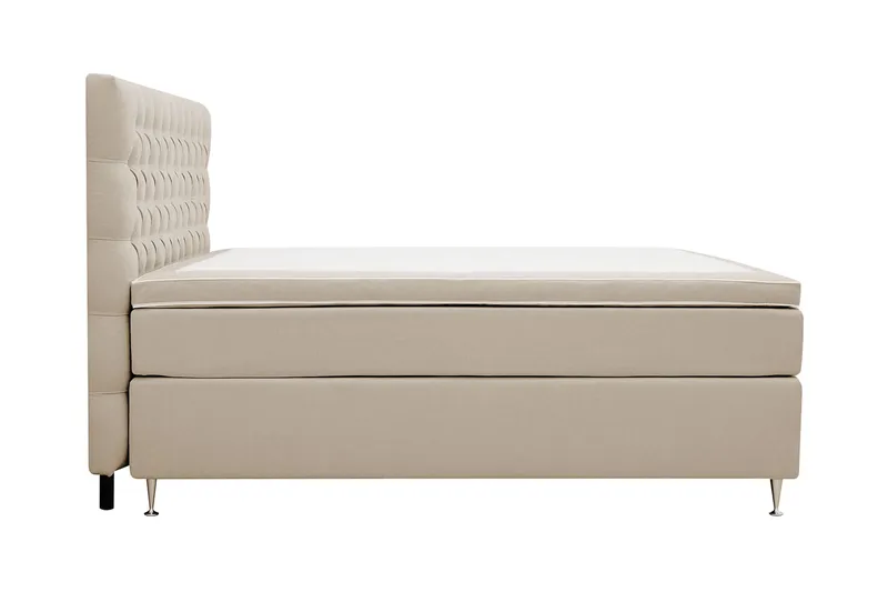 HVILA Lyx Komplett Sängpaket 180x200 cm Kontinentalsäng med knappad sänggavel - Beige - Möbler - Sovrum - Sängar - Kontinentalsängar