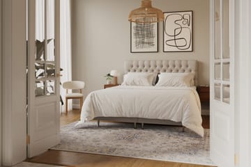 HVILA Lyx Komplett Sängpaket 180x200 cm Kontinentalsäng med knappad sänggavel - Beige - Möbler - Sovrum - Sängar - Kontinentalsängar
