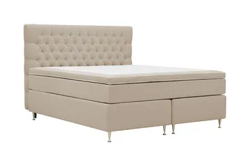 HVILA Lyx Komplett Sängpaket 180x200 cm Kontinentalsäng med knappad sänggavel - Beige - Möbler - Sovrum - Sängar - Kontinentalsängar