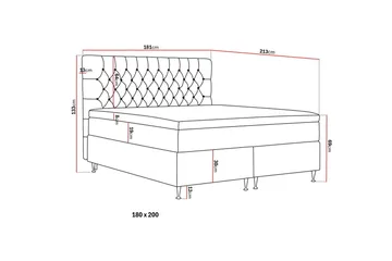 HVILA Lyx Komplett Sängpaket 180x200 cm Kontinentalsäng med knappad sänggavel - Grå - Möbler - Sovrum - Sängar - Komplett Sängpaket