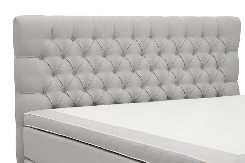 HVILA Lyx Komplett Sängpaket 180x200 cm Kontinentalsäng med knappad sänggavel - Grå - Möbler - Sovrum - Sängar - Komplett Sängpaket