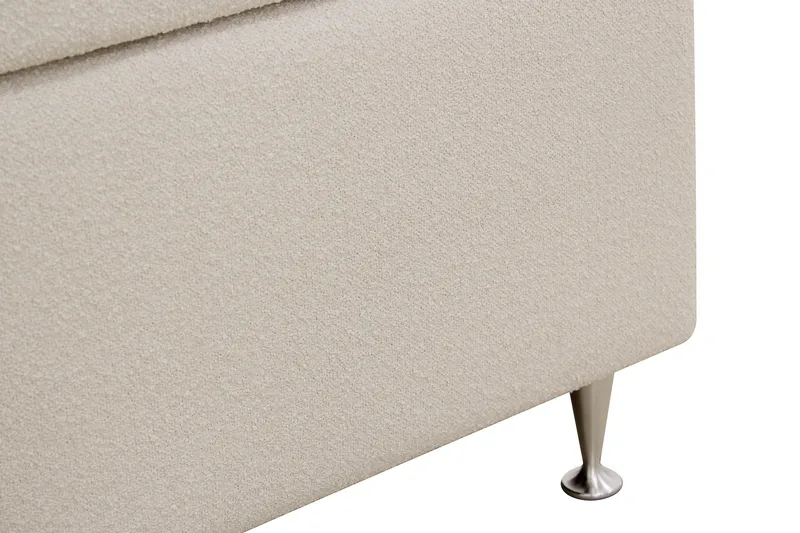 HVILA Lyx Komplett Sängpaket 180x200 cm Kontinentalsäng med knappad sänggavel i bouclé - Ivory / Bouclé - Möbler - Sovrum - Sängar - Kontinentalsängar