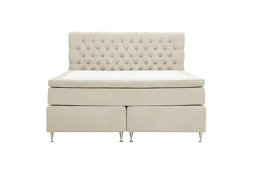 HVILA Lyx Komplett Sängpaket 180x200 cm Kontinentalsäng med knappad sänggavel i chenille