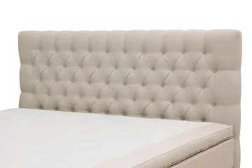 HVILA Lyx Komplett Sängpaket 180x200 cm Kontinentalsäng med knappad sänggavel i sammet - Beige - Möbler - Sovrum - Sängar - Komplett Sängpaket