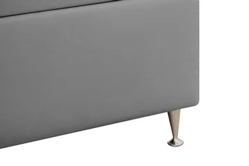 HVILA Lyx Komplett Sängpaket 180x200 cm Kontinentalsäng med knappad sänggavel i sammet - Ljusgrå - Möbler - Sovrum - Sängar - Komplett Sängpaket
