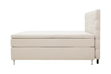 HVILA Lyx Komplett Sängpaket 180x200 cm Kontinentalsäng med knappad sänggavel - Ljusbeige - Möbler - Sovrum - Sängar - Kontinentalsängar