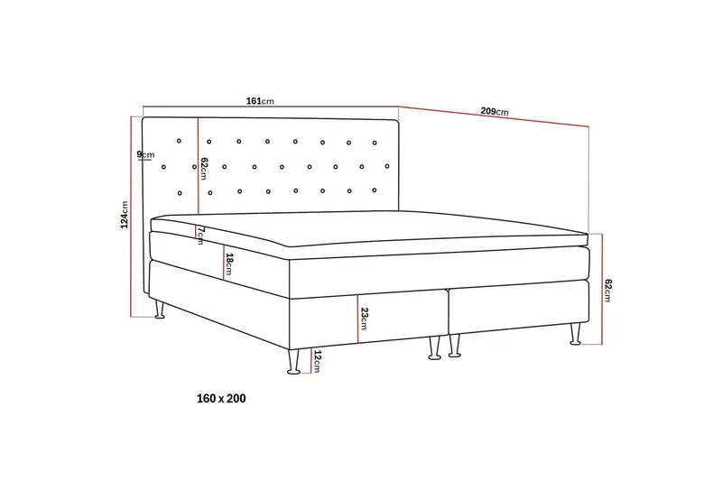 HVILA Plus Komplett Sängpaket 160x200 cm - Grå - Möbler - Sovrum - Sängar - Komplett Sängpaket