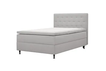 HVILA Plus Komplett Sängpaket – Kontinentalsäng 140x200 cm i Tyg med Förvaring, Sänggavel + Bäddmadrass med Fasthetsgrad Mediumfast - Grå - Möbler - Sovrum - Sängar - Kontinentalsängar