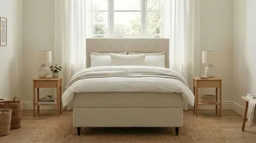 HVILA Plus Komplett Sängpaket med Förvaring 120x200 cm - Ljusbeige - Möbler - Sovrum - Sängar - Komplett Sängpaket