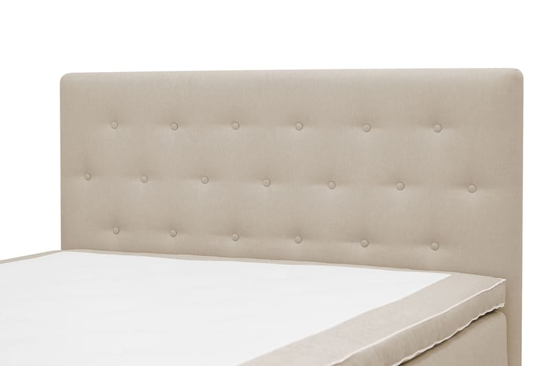 HVILA Plus Komplett Sängpaket – Kontinentalsäng 140x200 cm i Tyg med Förvaring, Sänggavel + Bäddmadrass med Fasthetsgrad Mediumfast - Beige - Möbler - Sovrum - Sängar - Kontinentalsängar