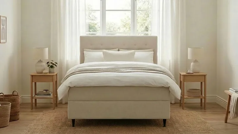 HVILA Plus Komplett Sängpaket med Förvaring 140x200 cm - Ljusbeige - Möbler - Sovrum - Sängar - Kontinentalsängar