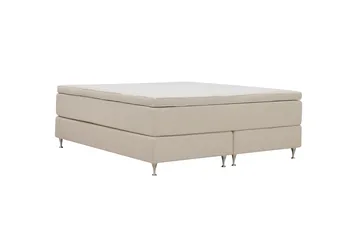 HVILA Premium Kontinentalsäng 160x200 cm - Ljusbeige Bouclé - Möbler - Sovrum - Sängar - Komplett Sängpaket