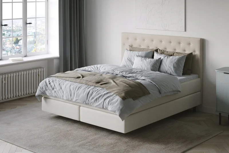 HVILA Premium Sängpaket Kontinentalsäng 180x200 cm med svävande effekt inkl. Bäddmadrass i Memoryskum med Tvättbar klädsel - Memoryskum - Möbler - Sovrum - Sängar - Komplett Sängpaket