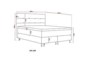 HVILA Premium Komplett Sängpaket 160x200 cm Kontinentalsäng med Sänggavel - Ljusbeige Tyg - Möbler - Sovrum - Sängar - Kontinentalsängar
