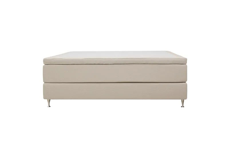 HVILA Premium Kontinentalsäng 160x200 cm - Ljusbeige Bouclé - Möbler - Sovrum - Sängar - Kontinentalsängar