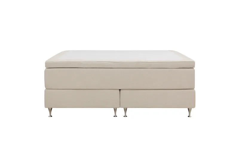 HVILA Premium Kontinentalsäng 160x200 cm, Ljusbeige Bouclé