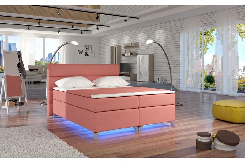 INDIRAN Ramsäng 180x200 cm Rosa - Kontinentalsängar - Komplett Sängpaket