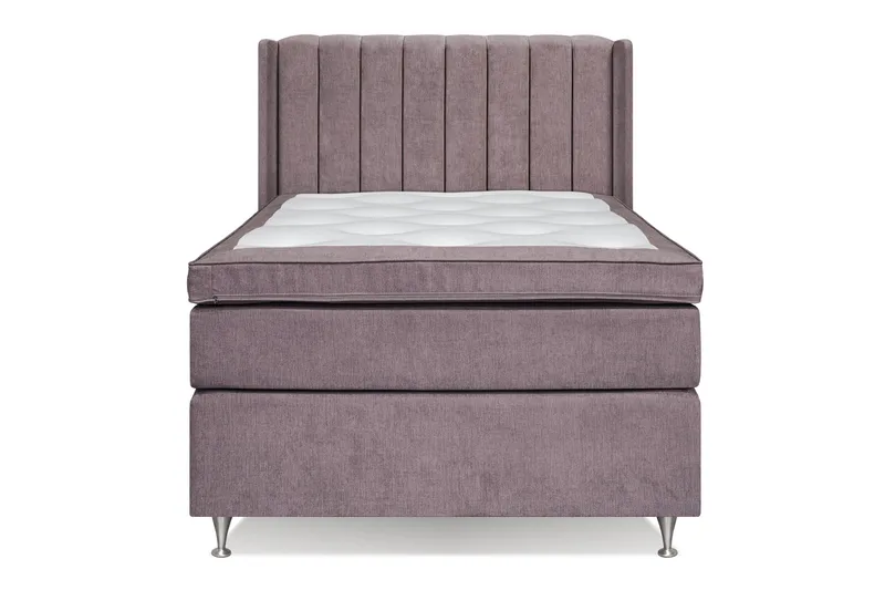 Joluma Komplett Sängpaket – Kontinentalsäng 105x200 cm i Tyg med Sänggavel + Bäddmadrass med Fasthetsgrad Fast - Mörkrosa - Möbler - Sovrum - Sängar - Komplett Sängpaket
